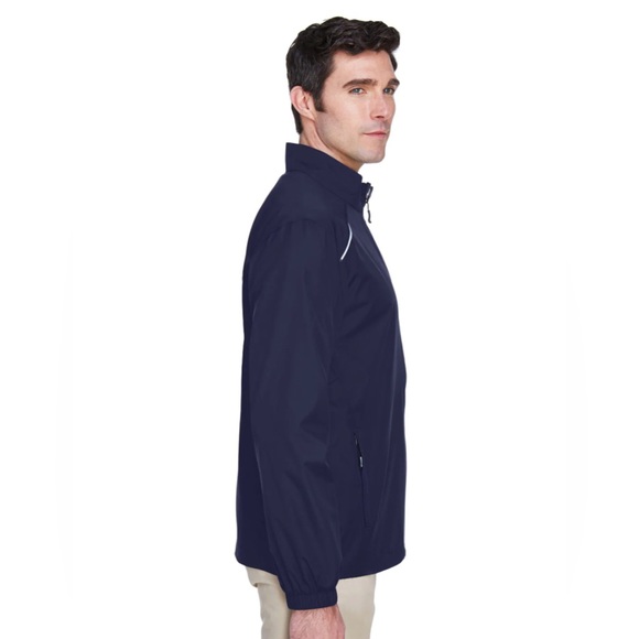 Core 365 Mens Motivate Water Resistant Full Zip Jacket - Classic Navy Blue - Picture 4 of 5